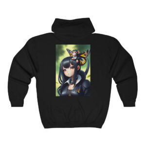 Anime Girl With Marigold The Rebob: Unisex Heavy Blend™ Full Zip Hooded Sweatshirt